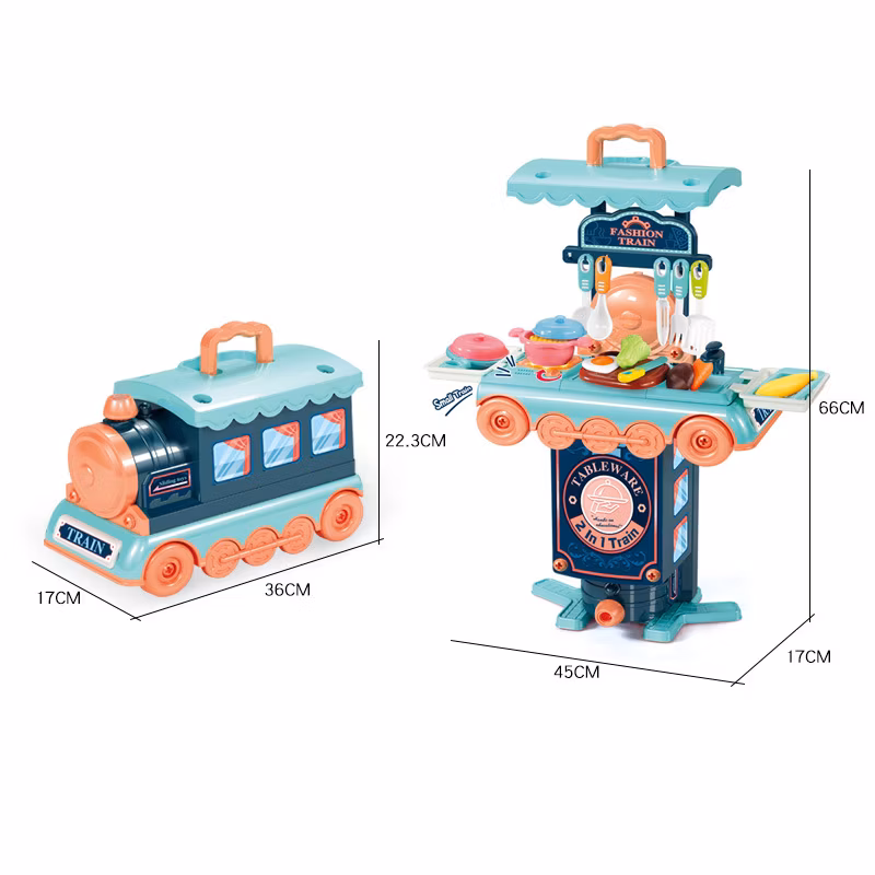 Yr86411 Wholesale Fashion Pretend Play Transplant Train Model Creative Cooking Set Toy Role Play Game Kitchen Set Toys Kids