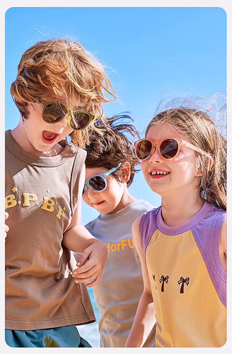 Foding Poket Tpee Kids Sunglasses with Polarized Lens UV 400 Protection