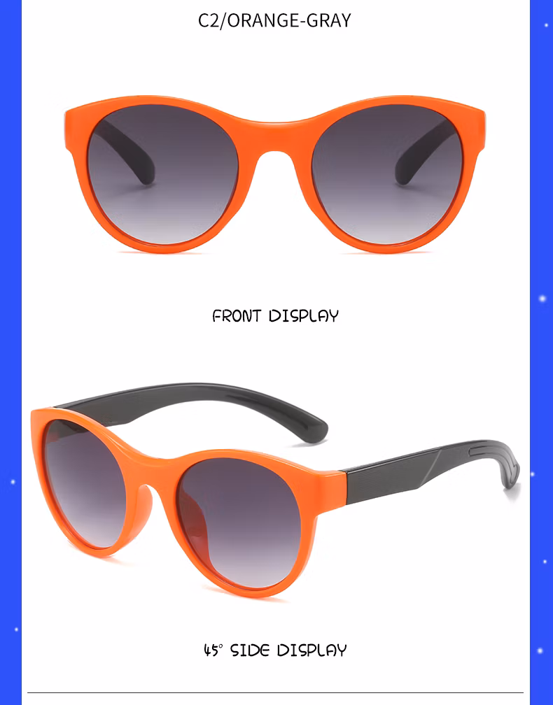 Custom Logo 2024 Sunglasses Plastic PC Children Sunglasses Unisex Elegant Boys and Girls Sunglasses