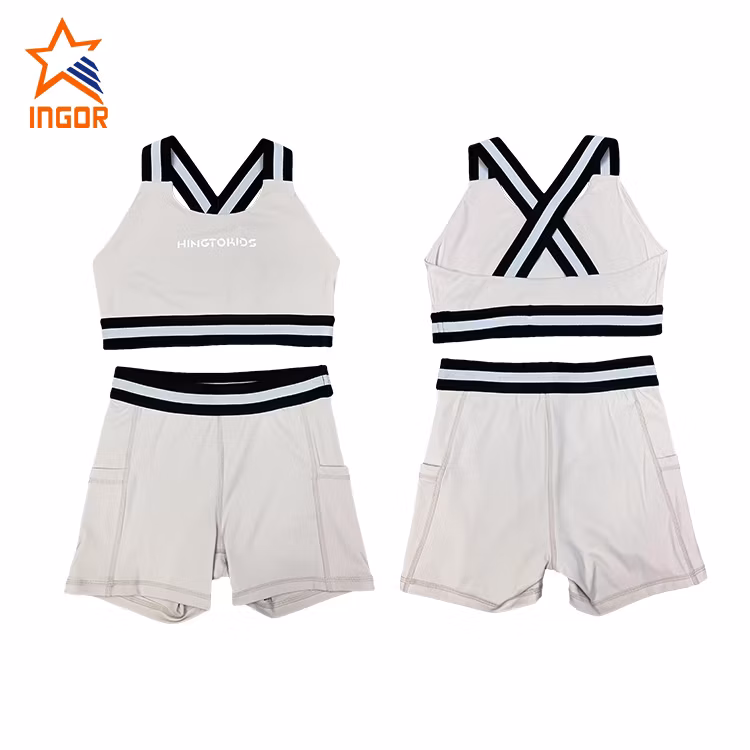 Ingorsports Kids Activewear Soft Bottom Elastic Band Cross Back Elastic Style Top Children Swimwear Sports Wear Girl′s Swimsuit