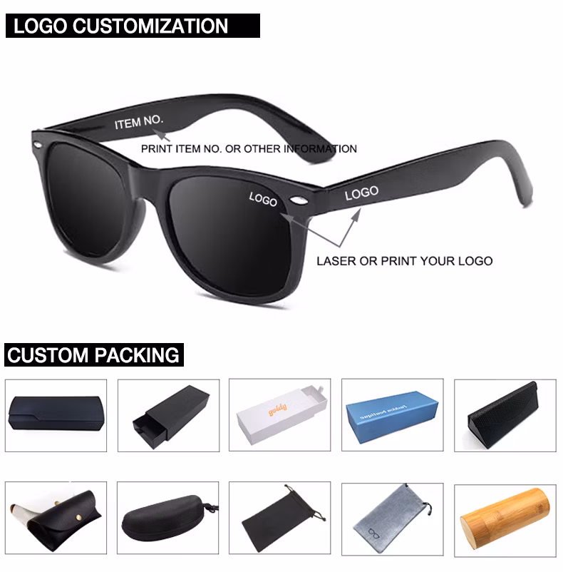 Wholesale Circle Big Frame Glasses Fashion Double Bridge Brand Kid′s Sunglasses Polarized