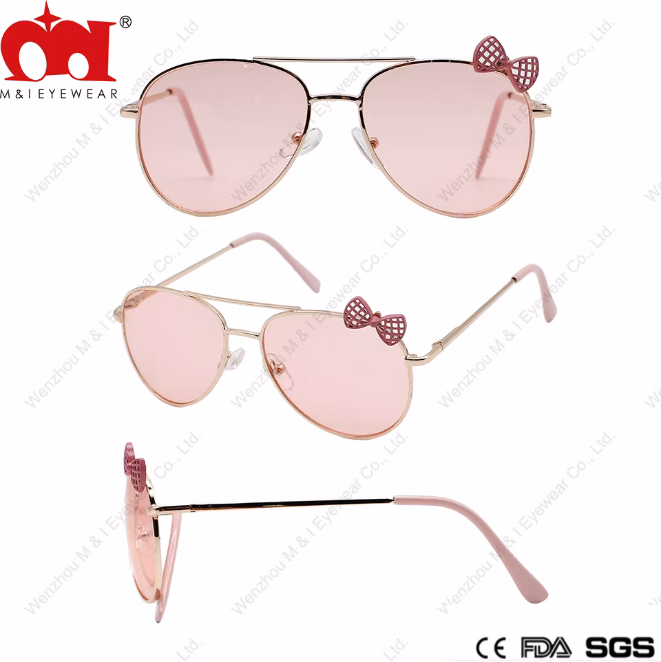 Twin Nose Bridge Ray Bow Tie Girly Fashion Cute Kids Sunglasses (MY20072)