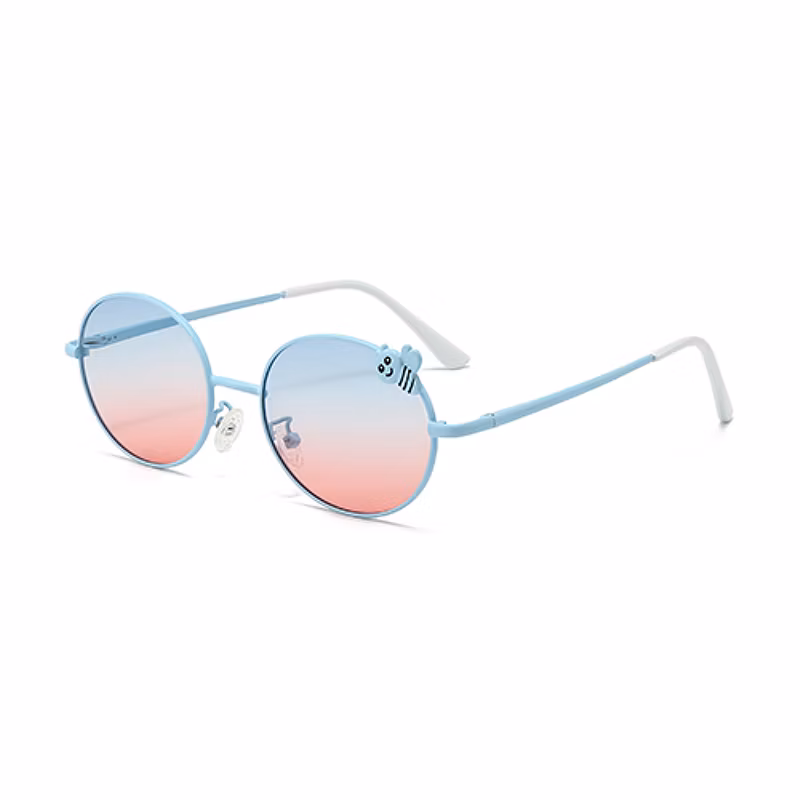 Cartoon Bee Decoration Kids Metal Oval Sunglasses