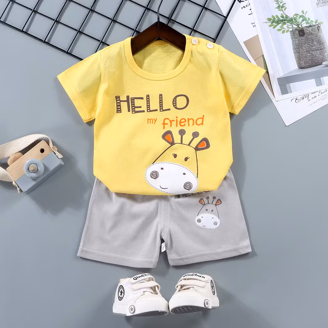 Children′s Short-Sleeved Suit Cotton Boys T-Shirt Children′s Clothing Baby Clothes Baby Wear Kids Wear