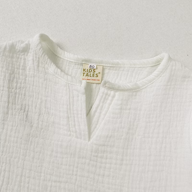 Children′s Vest Gauze Boys Girls Sleeveless T-Shirt Solid Color Tops Baby Wear Baby Clothes Kids Wear