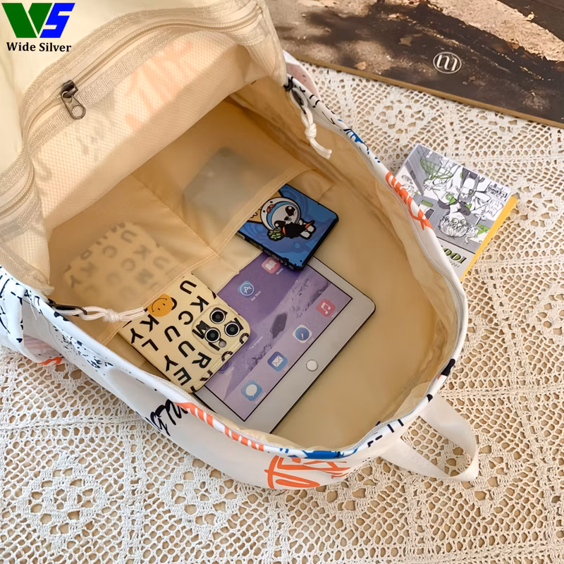 Wide Silver Cheap Canvas Schoolbags for Very Beautiful Girls Cute Kids 2024