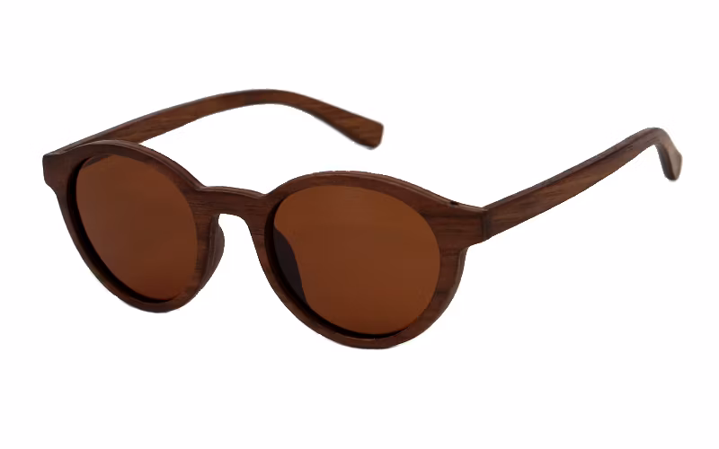 Wooden Fashion Oval Frame Customized Polarized Sunglasses for Kids