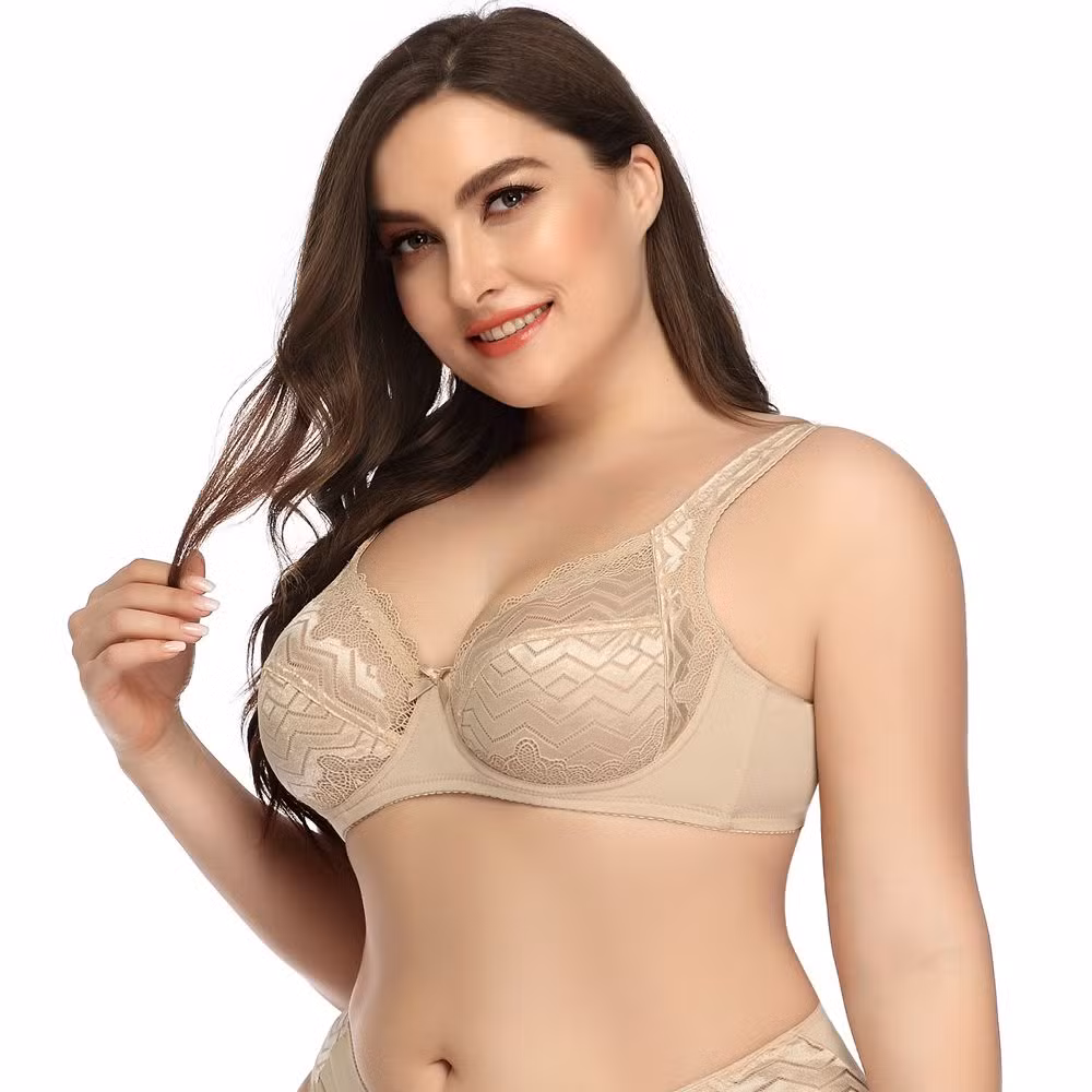 Intiflower Sexy Underwire Bra for Women Soft and Comfortable Vena Bra Elegant Big Cup Set Bow Decoration