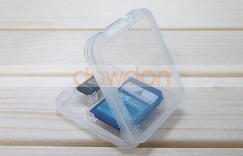 High Quality Transparent 2 in 1 Plastic Memory Card Case for SD Card Micro SD Card TF Card