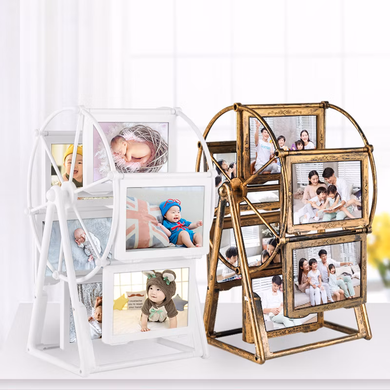 Memorial Frame Home Art Decor Rotating Ferris Wheel Photo Frame Standing 5 Inch Wedding Children Rotating Photo Frame