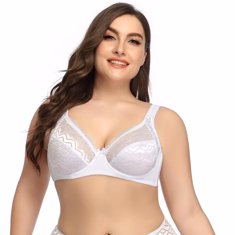 Intiflower Sexy Underwire Bra for Women Soft and Comfortable Vena Bra Elegant Big Cup Set Bow Decoration