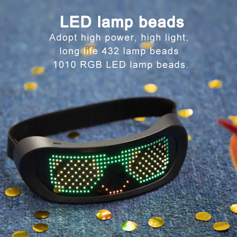 Blue Tooth Programmable Glasses Bar Dynamic Flashing LED Glasses Raves APP Customizable Light up Glass USB Charging