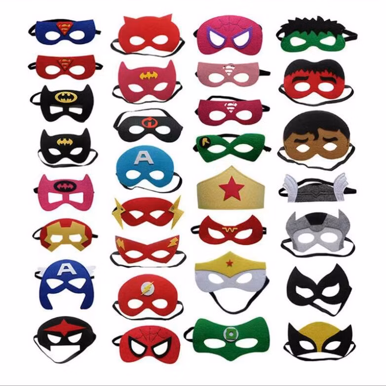 New 2024 Halloween Party Children′s Face Wear Felt Mask School Masquerade Cartoon Mask Decorations