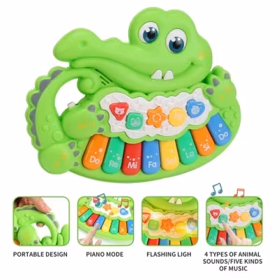 Battery Operated Cartoon Sunglasses Duck Toy Kids Plastic Animal Musical Toys Cute Baby Toys with Light Music and Spray Children Music Toys
