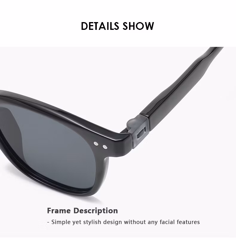 New Ins Style Detachable Anti Ultraviolet Small Red Black Frame Tr90 Glasses UV Resistant Wholesale Sun Shade Fashion Polarized Sunglasses for Women Mens