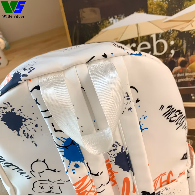 Wide Silver Cheap Canvas Schoolbags for Very Beautiful Girls Cute Kids 2024