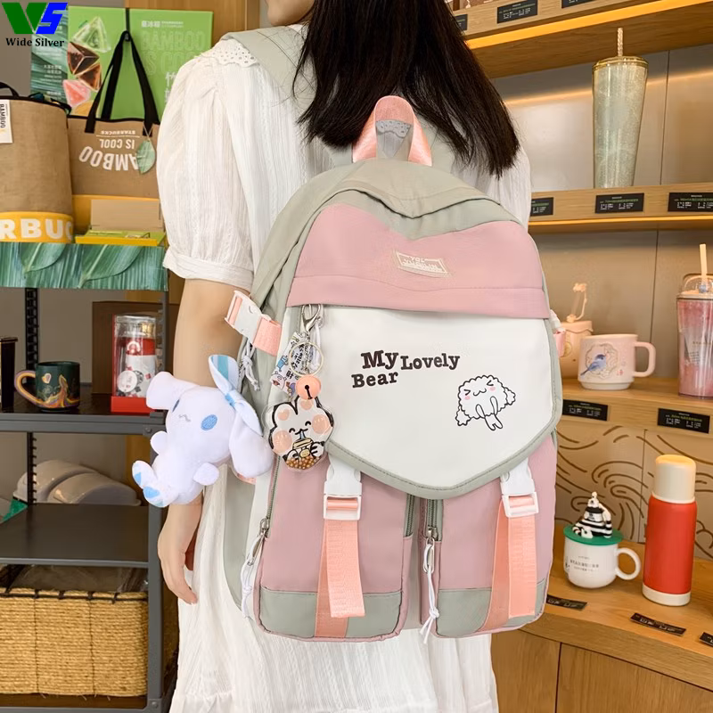 Wide Silver Best Price Coreanas Mochilas Escolares De Buena Calidad Schoolbag 2024