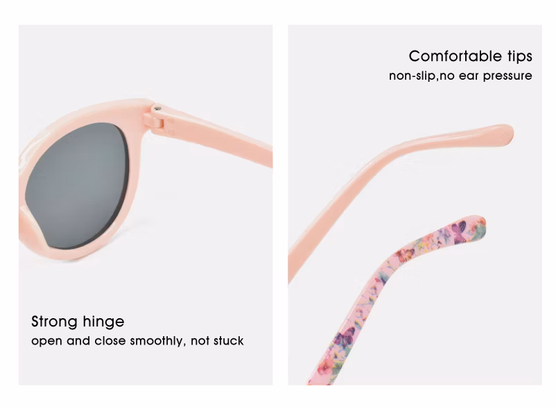 Pilot Optics 2023 Newest Design Pink Girls Custom Logo Round Sunglasses