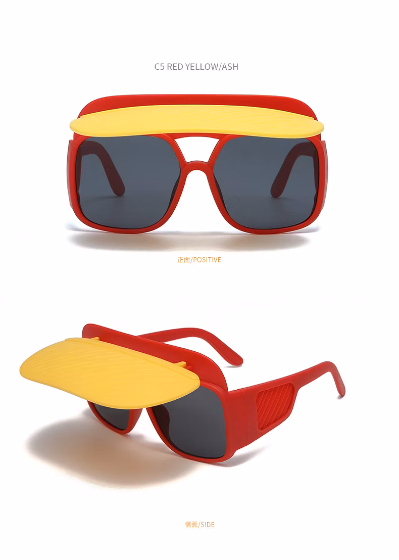 Kids Flip Sunglasses Cartoon Anime Style Little Boy Sunglasses Kids Travel Super Cool Sun Protection Glasses