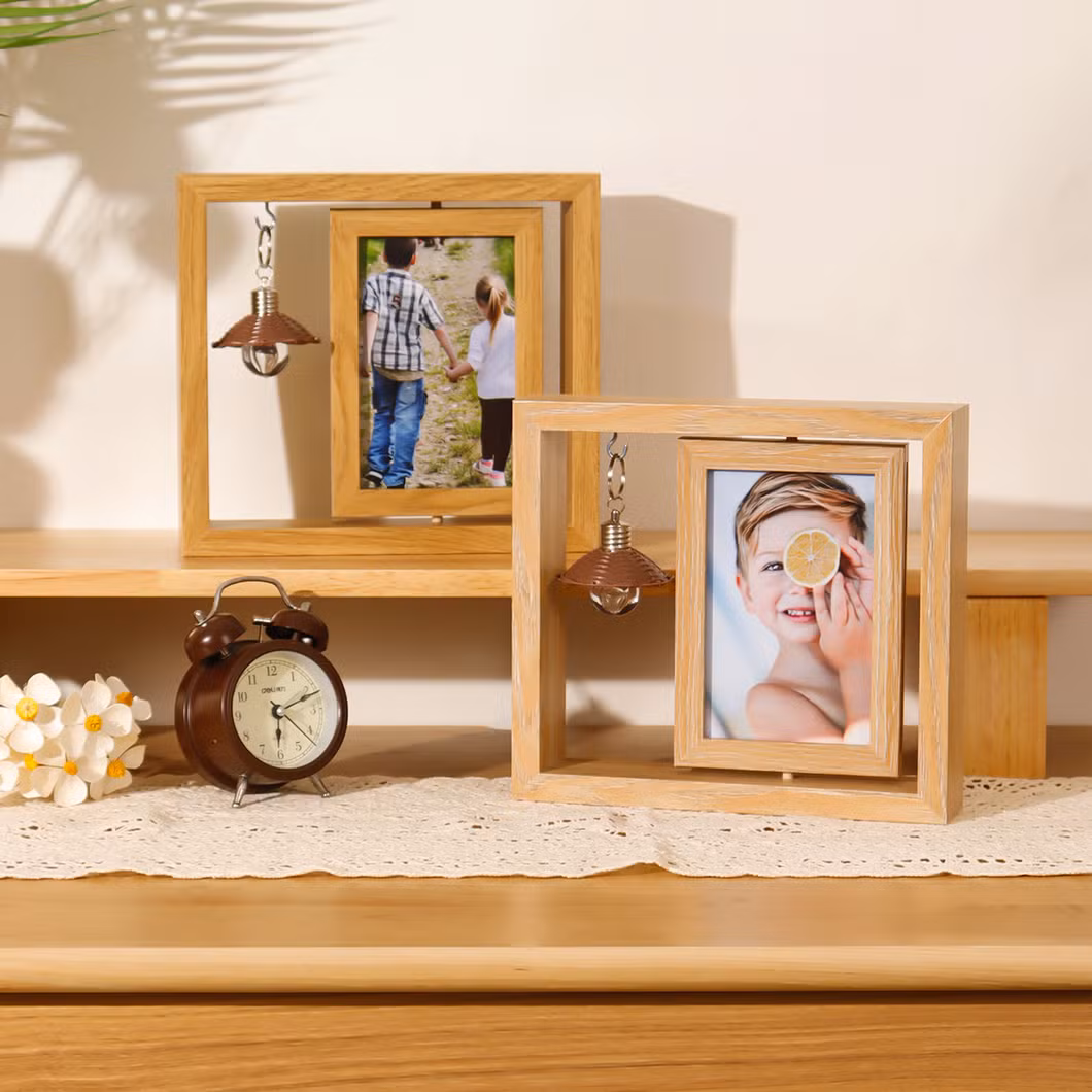 Promotion Gift Modern Style Heart Shape Children Wooden Photos Frame for Kids