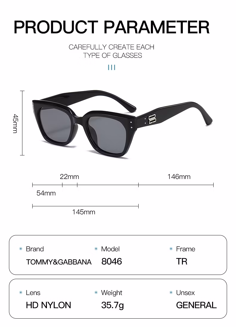 Retro Small Frame Cat Eye Street Photography Sunscreen Sunglasses for Men, UV Resistant High-End Sunglasses for Women, Driving Glasses