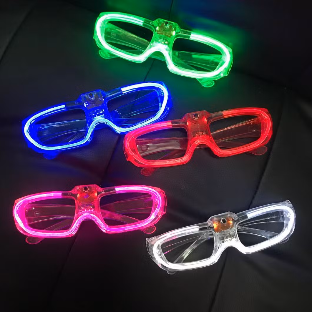 Wholesale Glow Dark Party Favors LED Smart Luminous Flashing Plastic Light up Glasses for Kids or Adult