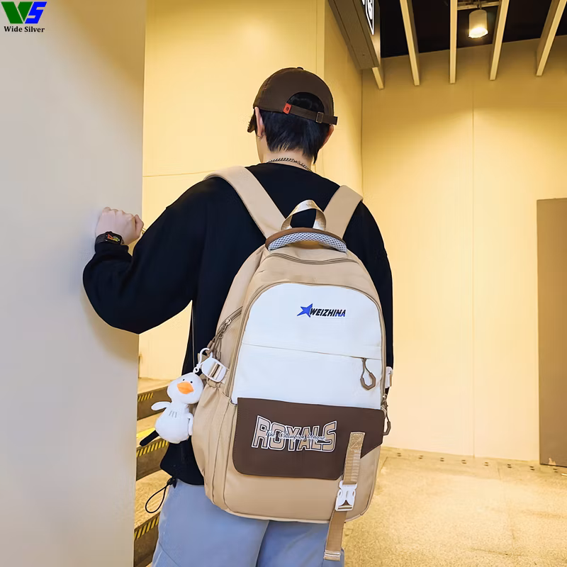 Wide Silver Brand New Beautiful Arrivals Customizable Schoolbag for Kids 2024
