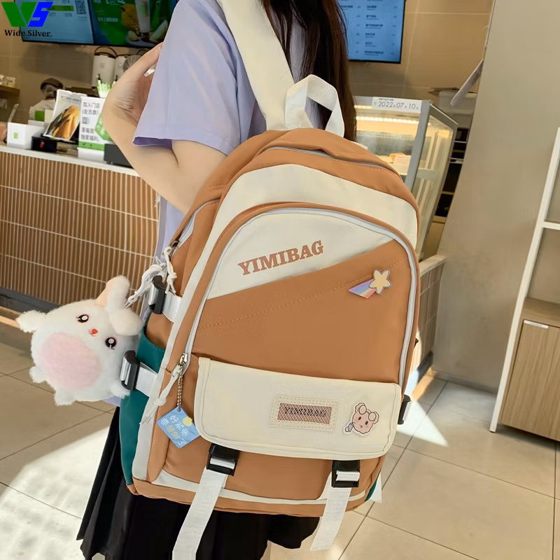 Wide Silver Favourite Schoolbags for Fashion Teens Girls Free Shipping 2024
