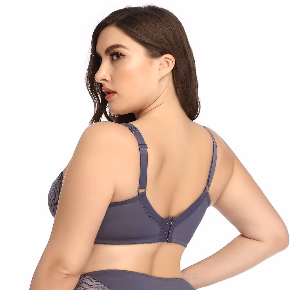 Intiflower Sexy Underwire Bra for Women Soft and Comfortable Vena Bra Elegant Big Cup Set Bow Decoration