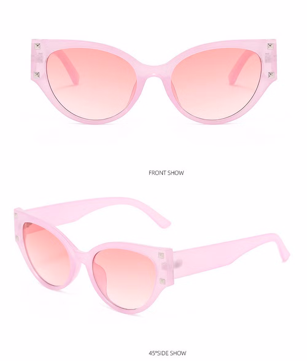 2024 New Arrival OEM High Quality Full Rim PC Cat Eye Frame Fashion Unisex Sunglasses with 100% UV400 Lenses
