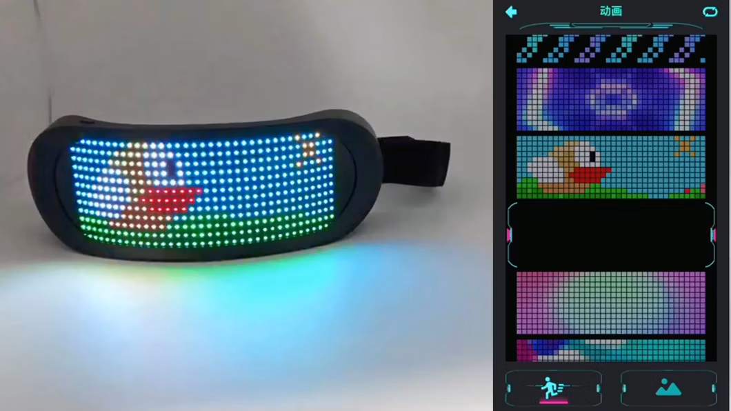 Blue Tooth Programmable Glasses Bar Dynamic Flashing LED Glasses Raves APP Customizable Light up Glass USB Charging