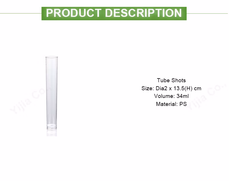 Disposable Plastic Tube Shots Glasses for Party