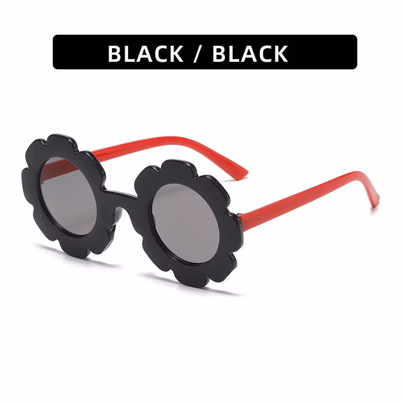 Multi-Color Plastic Sunflowers Fashion Custom Logo UV400 Cute Baby Sunglasses