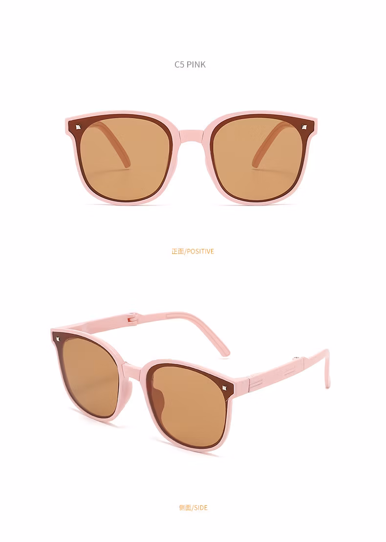 Children′s Folding Sunglasses Summer Travel Baby Super Cool Glasses Fashion Easy Storage Sunglasses Kids Sunglasses Wholesale