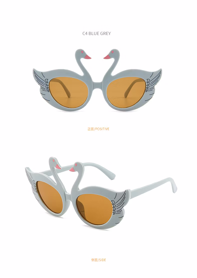 Children′s Sunglasses Burst Cute Cartoon Swan Men′s and Women′s Baby Sunglasses UV Protection Children′s Glasses Wholesale