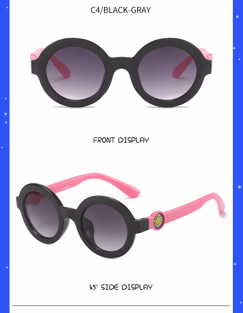 New Luxury Cute Baby UV Round Cool Kids Baby PC Plastic Sunglasses