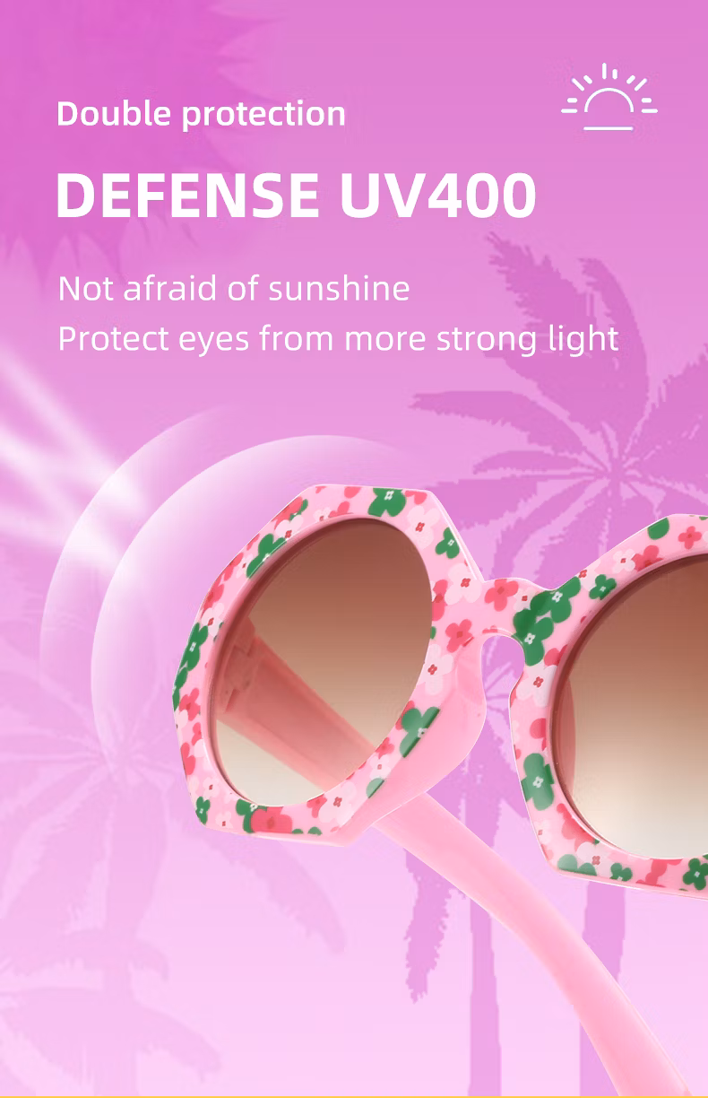 Fashion Hexagon Shape PC Sunglasses Teenagure Plastic New Color Sunglasses