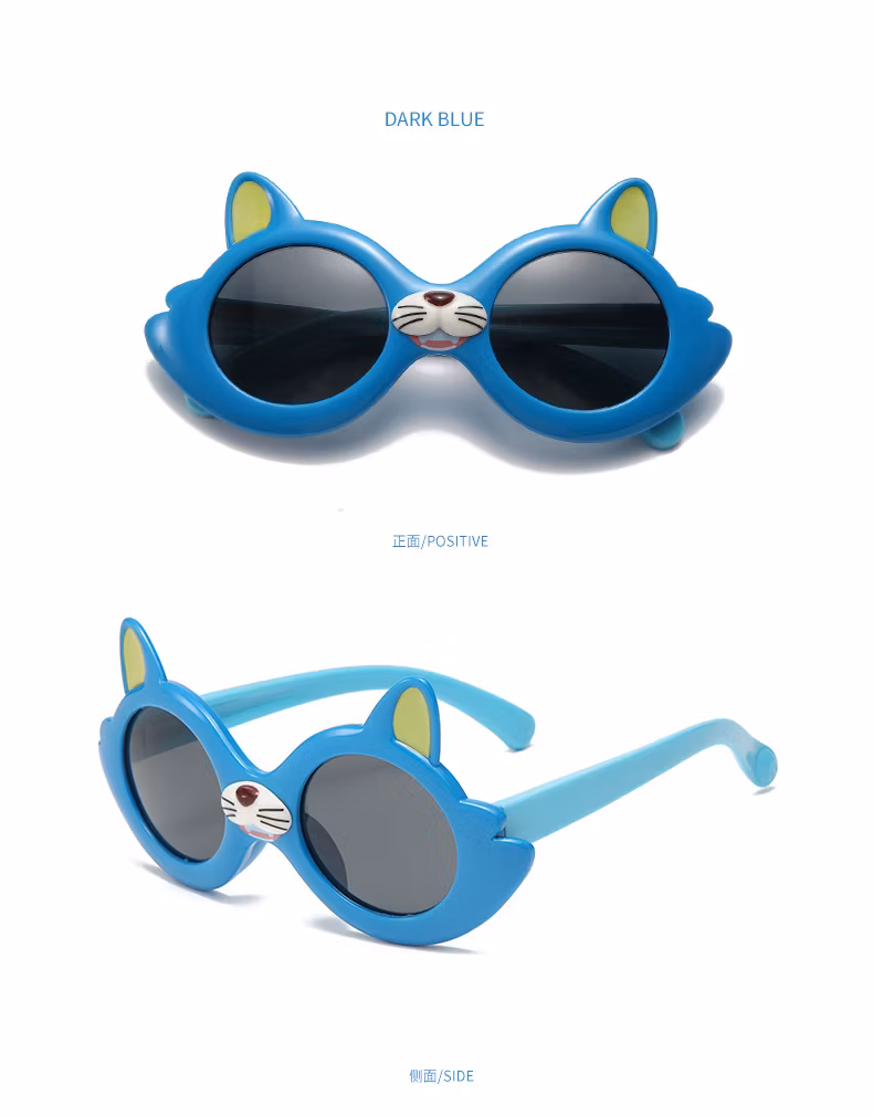 Children′s Polarizing Sunglasses Cartoon Kitten Cute Baby Sunglasses UV Protection Girls Toy Glasses