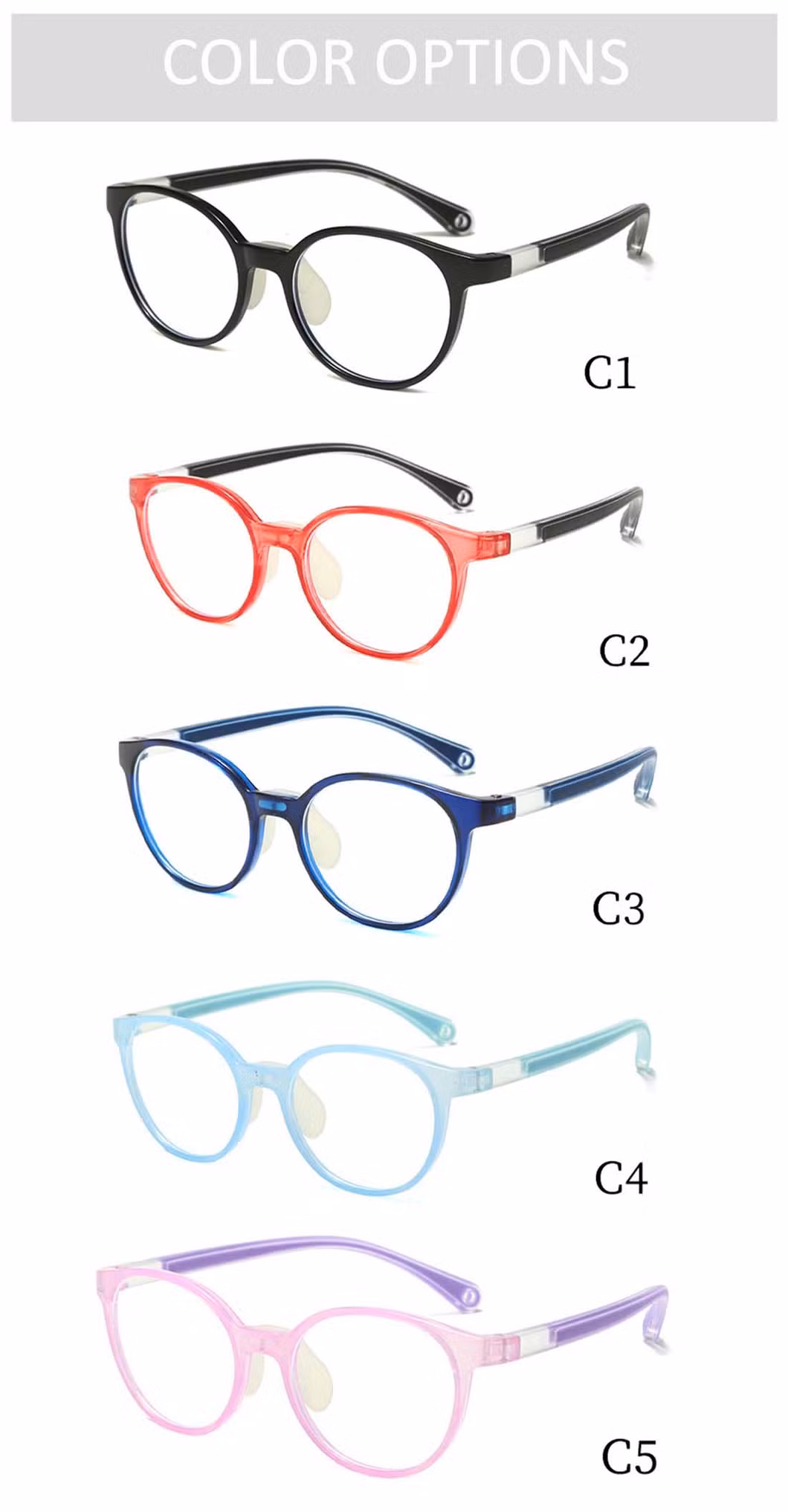 Gd Soft Tr+Silicon Kids Optical New Arrival Anti Blue Light Blocking Computer Glasses Boys Girls Frames
