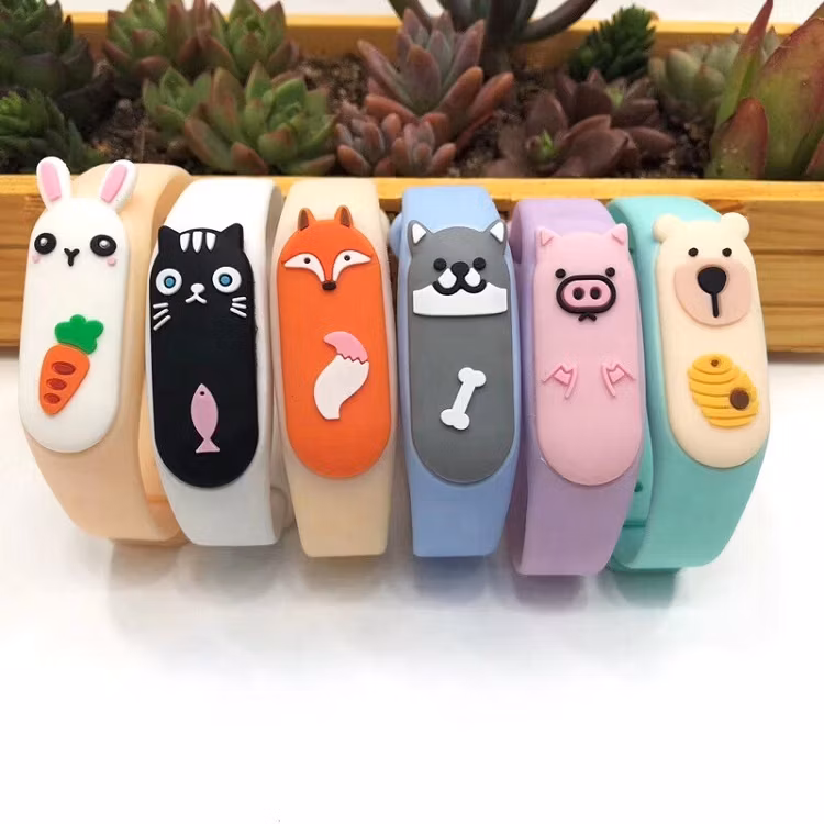 Silicone Cartoon Mosquito Repellent Bracelet for Kids and Adults Natural Plant Oil Waterproof Insect Repellent Wristband
