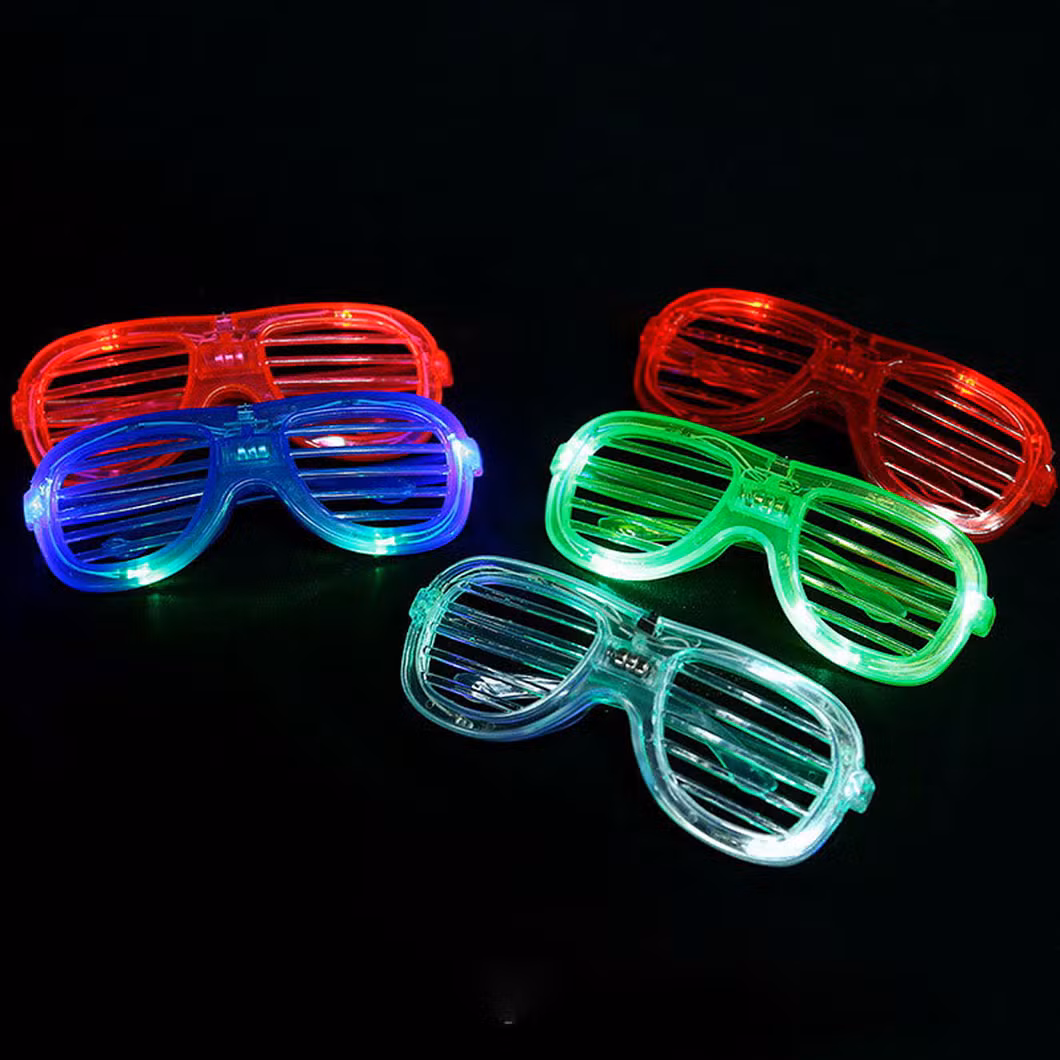 Light up Glasses Shutter Shades Glow in The Dark Glasses Neon Rave Flashing Sunglasses Shutter Shades for Adults Kids Glow in Dark Party Favors Supplies
