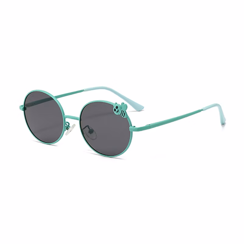 Cartoon Bee Decoration Kids Metal Oval Sunglasses