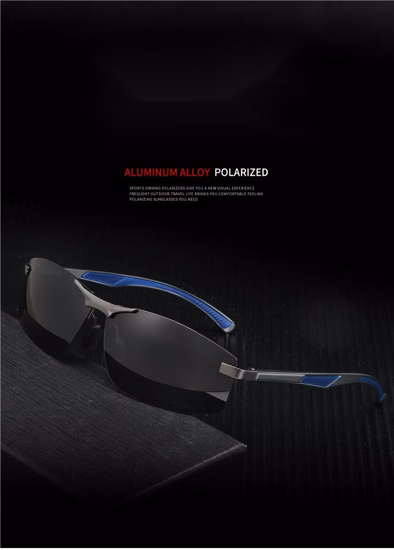 New Sports Aluminum Magnesium Polarized Sunglasses Smart Light-Sensitive Color-Changing Sunglasses