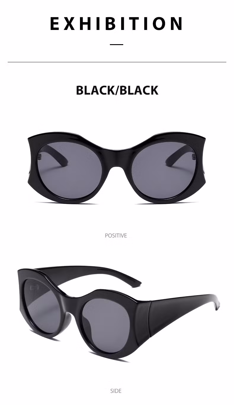 Cat Eye Round Frame Fashion Amazon UV Protection Sunglasses for Men and Women