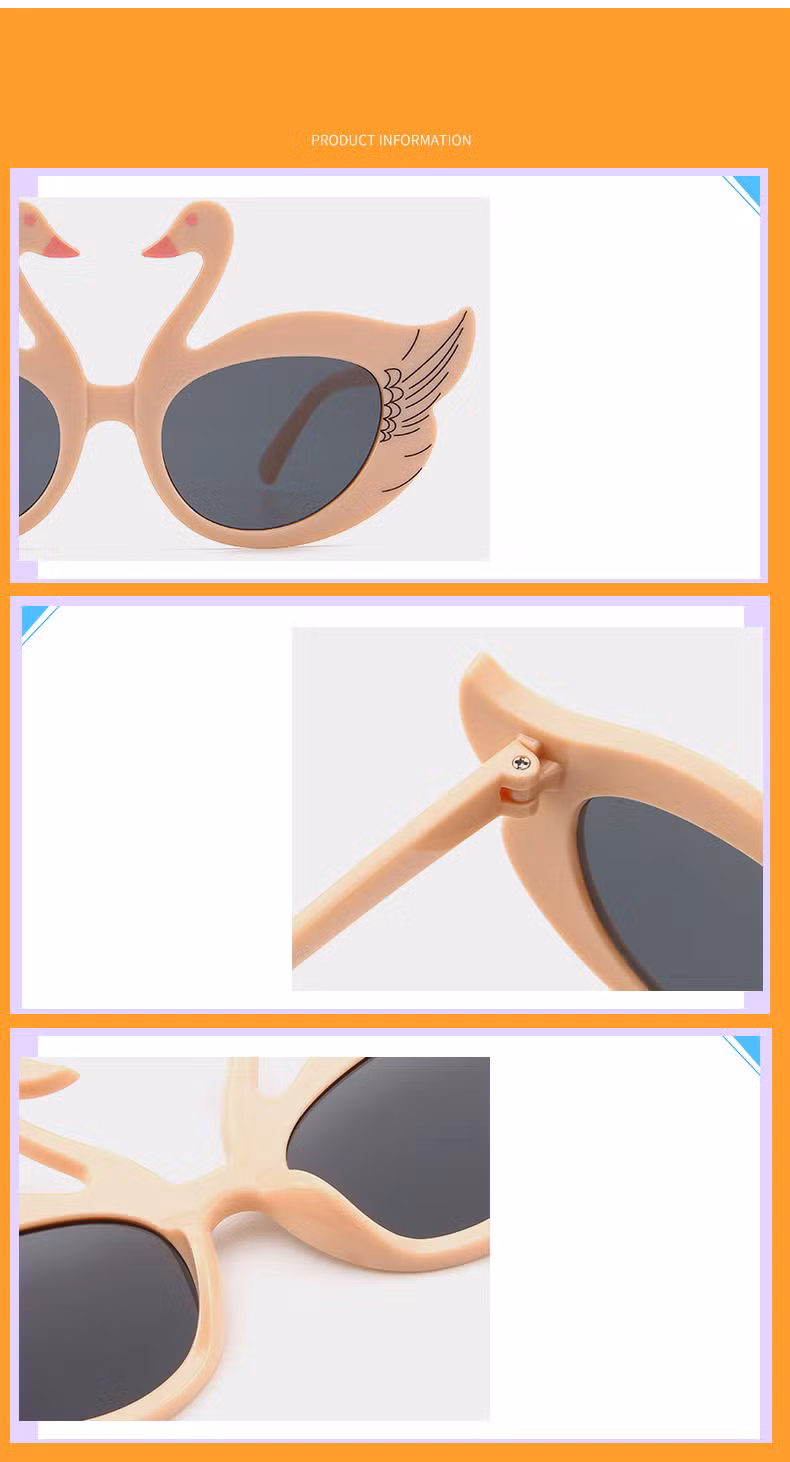 Children′s Sunglasses Burst Cute Cartoon Swan Men′s and Women′s Baby Sunglasses UV Protection Children′s Glasses Wholesale