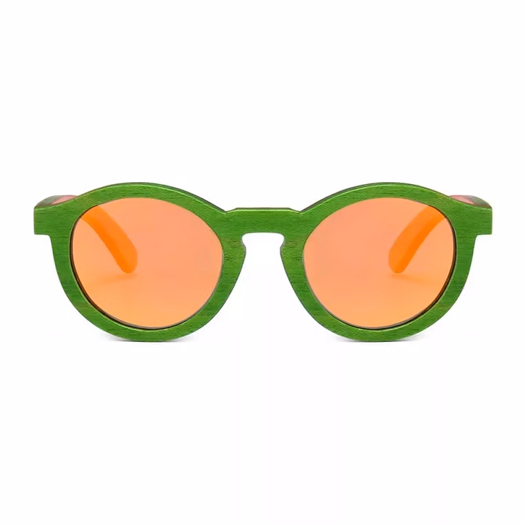 Trend Kids Mirror Custom Logo Bamboo Wooden Sunglasses