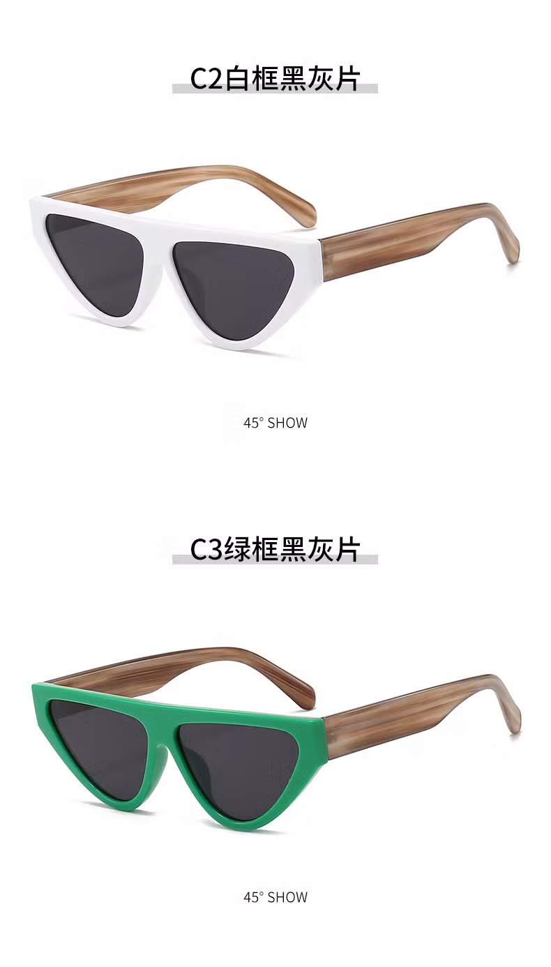 2024 New Fashion Triangle Cat Eye Sunglasses Retro Matching Sunglasses UV Protection Sunglasses