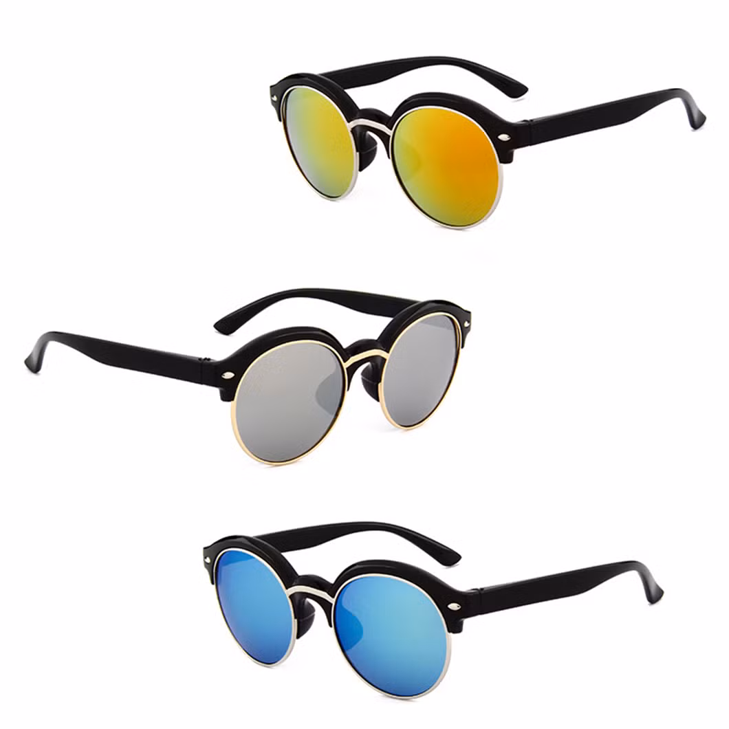 High Quality Custom Shades Fashion Famous Brand Half Frame Sun Glasses Women Men Mirror UV400 Polarized Sunglasses