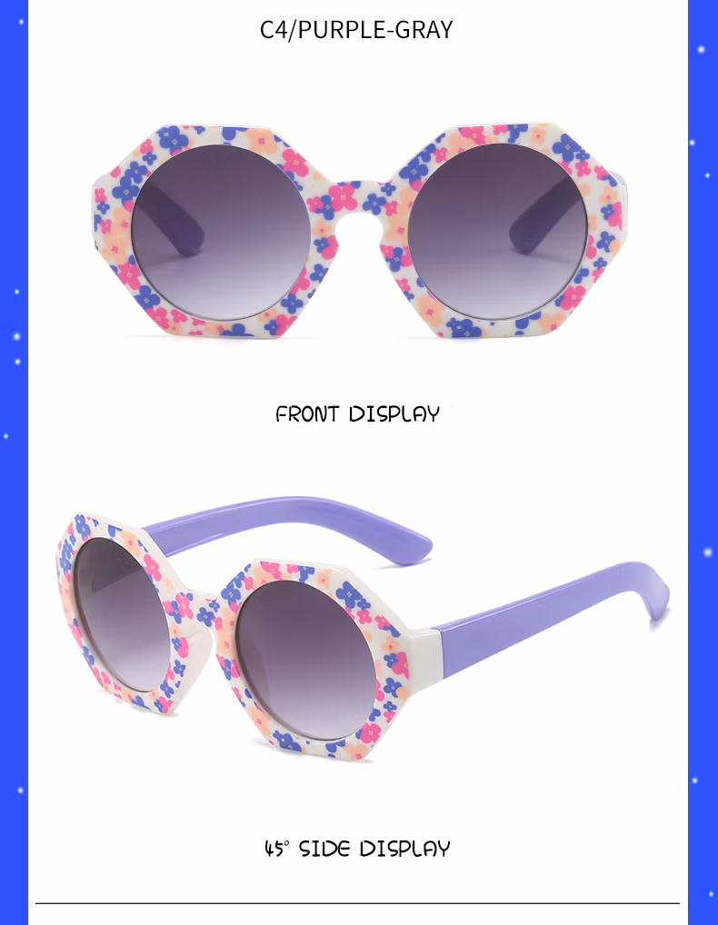 Fashion Hexagon Shape PC Sunglasses Teenagure Plastic New Color Sunglasses