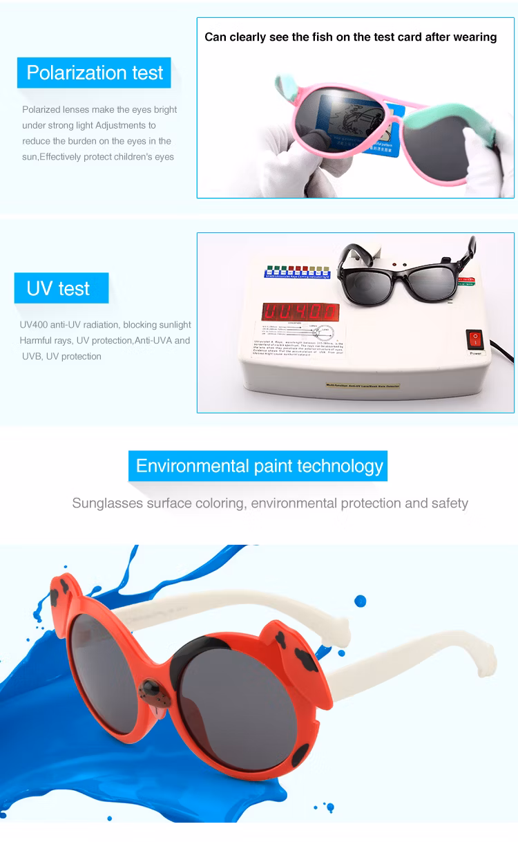 2020 New Kids Cartoon Dalmatian Sunglasses Silicone Polarized UV Protection Baby Sunglasses
